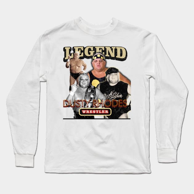 dusty rhodes art drawing Long Sleeve T-Shirt by Rohimydesignsoncolor